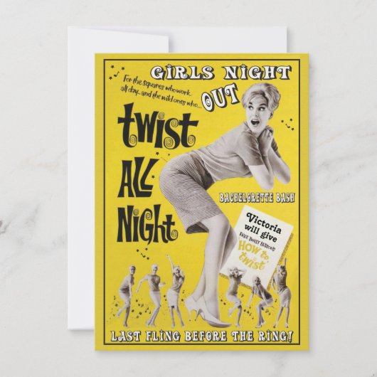 Bachelorette Retro Dance Party Invitations (Devant)