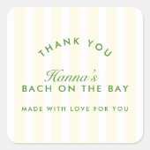 Bachelorette Retro Modern Geel & Groen Vierkante Sticker (Voorkant)