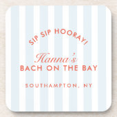 Bachelorette Retro Modern Rood & Blauw Bier Onderzetter (Voorkant)