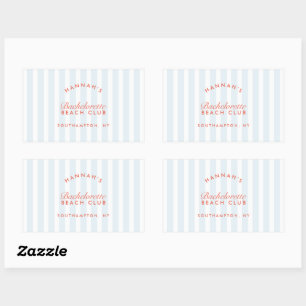 Bachelorette Retro Modern Rood & Blauw Persoonlijk Rechthoekige Sticker