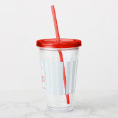 Bachelorette Retro Rood & Blauw Gestreepte Acryl Drinkbeker (Links)