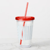 Bachelorette Retro Rood & Blauw Gestreepte Acryl Drinkbeker (Achterkant)