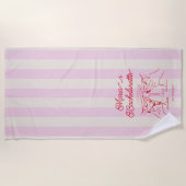 Bachelorette rose moderne serviette de plage (Devant)