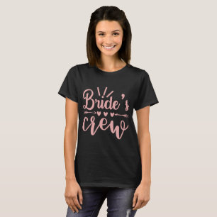 Bachelorette Roze Calligrafie Bruids Crew T-Shirt