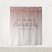 Bachelorette Roze Goud Glitter Persoonlijk Wandkleed (Voorkant)