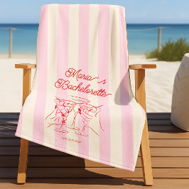 Bachelorette Roze Moderne Strandtowel Strandlaken