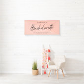 Bachelorette Roze Roze | Pastel Minimalistische Mo Spandoek (Insitu)