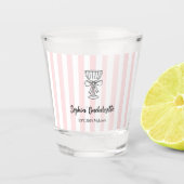 Bachelorette roze strepen | Custom Shot Glas (Voorkant)