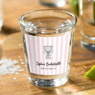 Bachelorette roze strepen   Custom Shot Glas