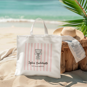 Bachelorette Roze Strepen Persoonlijk Tote Bag