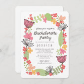 Bachelorette Rustic Floral Border Kaart (Voorkant / Achterkant)