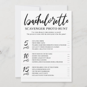 Bachelorette Scavenger fotojachtkaart Kaart