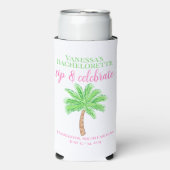 Bachelorette Sip & Celebrate Preppy Palm Custom (Seltzer Voorkant)