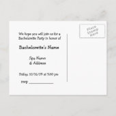 Bachelorette Spa Carte postale Invitations - Rose (Dos)