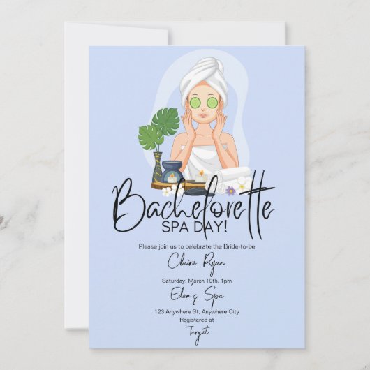 Bachelorette Spa Day Invitation (Devant)