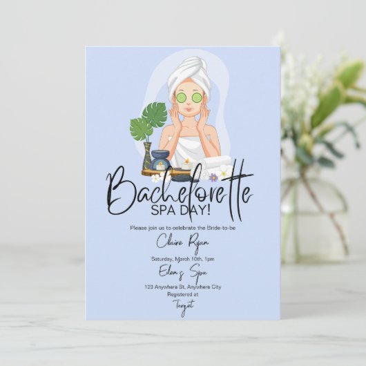 Bachelorette Spa Day Invitation (Debout devant)