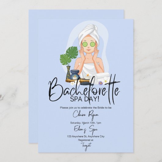 Bachelorette Spa Day Invitation (Devant / Derrière)