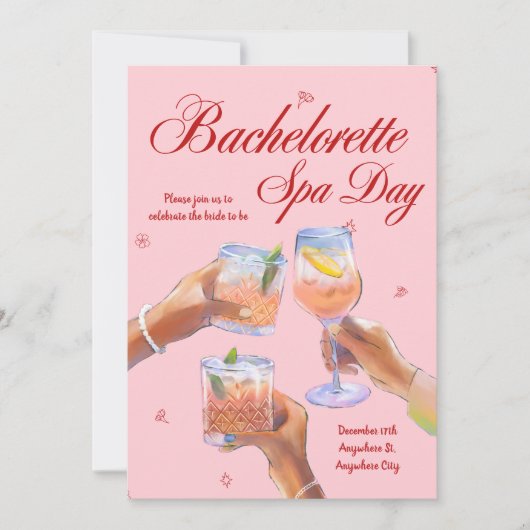 Bachelorette Spa Day Invitation (Devant)