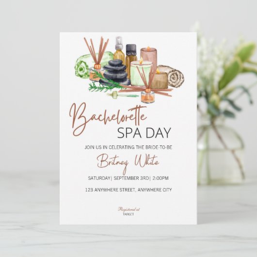 Bachelorette Spa Day Invitation (Debout devant)