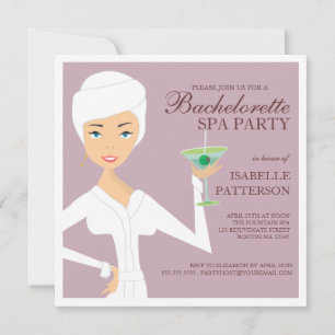 Bachelorette Spa de mariée moderne Invitation