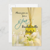 Bachelorette Spa Party Postcard Invitations (Devant / Derrière)