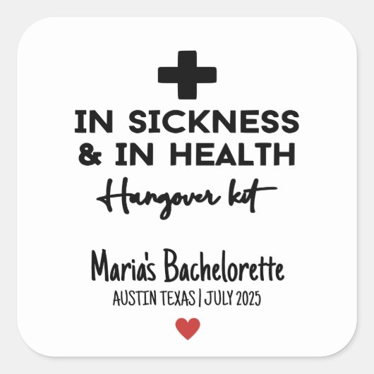 Bachelorette Stickers Kit Hangover (Devant)