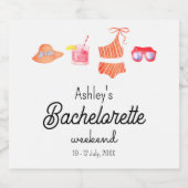 Bachelorette Strand Bikini Weekend  Sparkling Wijnetiket (Enkel label)