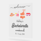 Bachelorette Strand Weekend Feest  Acryl Bord (Hoek)
