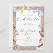 Bachelorette strand Weekend Route Uitnodiging (Voorkant)