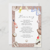 Bachelorette strand Weekend Route Uitnodiging (Achterkant)