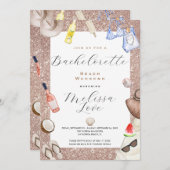 Bachelorette strand Weekend Route Uitnodiging (Voorkant / Achterkant)