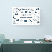 Bachelorette Strandfeest Laatste Toast Doodle Kuns Spandoek (Beurs)