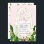 Bachelorette Succulente du désert ou invitation à<br><div class="desc">Invitation vos invités à une escapade de bachelorette ou à toute soirée boho avec cette invitation personnalisée! Avec des lettres à main qui disent simplement "Faisons la fête !" et du texte personnalisable, cette invitation est suffisamment polyvalente pour s'adapter à toute fête désertique ou bohème. Les succulents aquarelles et les...</div>