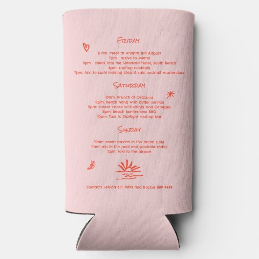 Bachelorette Sun en Spritz uitnodiging (Achterkant)