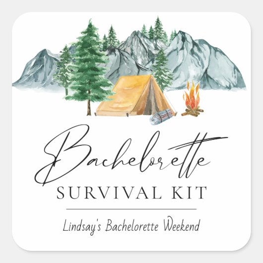 Bachelorette Survival Kit Rechthoekige Sticker (Voorkant)