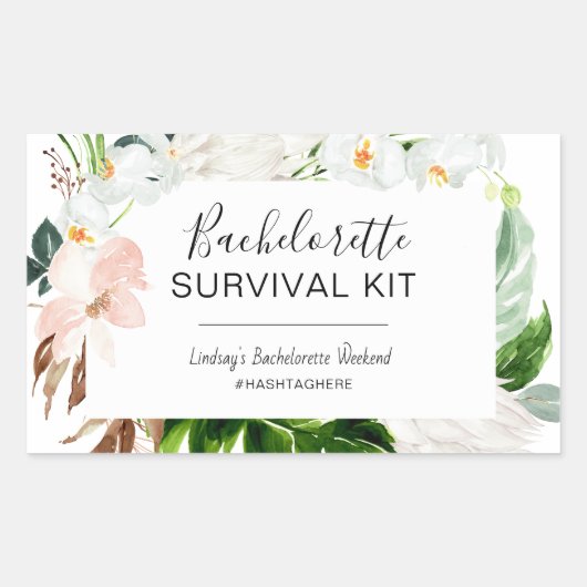 Bachelorette Survival Kit Rechthoekige Sticker (Voorkant)