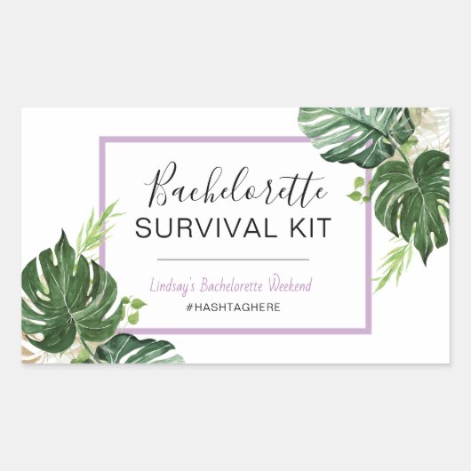 Bachelorette Survival Kit Rechthoekige Sticker (Voorkant)
