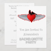 Bachelorette tattoo rock style party kaart (Voorkant / Achterkant)