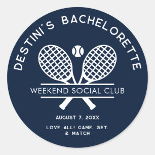 Bachelorette Tennis Country Club Party Custom Ronde Sticker