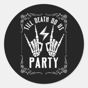 Bachelorette Tot de Dood Ons Scheidt Skelet Hand Ronde Sticker