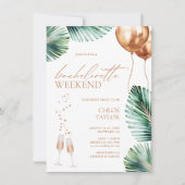 Bachelorette Tropicale Moderne Invitation Week-end (Devant)