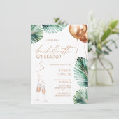 Bachelorette Tropicale Moderne Invitation Week-end (Debout devant)