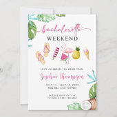 Bachelorette Tropicale Palm Beach Invitation (Devant)