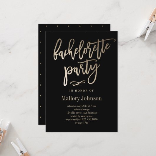 Bachelorette uit de penseelhoek kaart (Voorkant / Achterkant in situ)