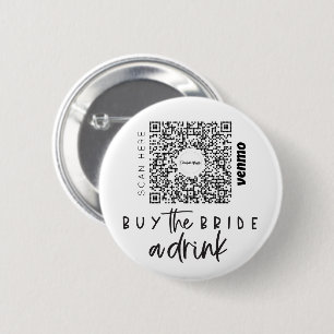 Bachelorette Venmo QR code Koop de Bride A Drink B Ronde Button 5,7 Cm