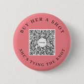 Bachelorette Venmo QR code Koop de Bride A Drink B Ronde Button 5,7 Cm (Voorkant)