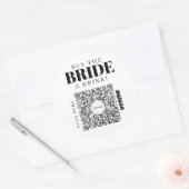 Bachelorette Venmo QR code Koop de Bride A Drink Ronde Sticker (Envelop)