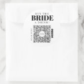 Bachelorette Venmo QR code Koop de Bride A Drink Ronde Sticker (Tas)