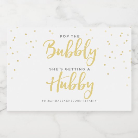 Bachelorette Verloving Hen Party Mini Wijn Bubble Sparkling Wijnetiket (Enkel label)