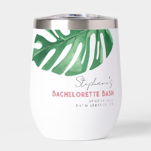 Bachelorette vert et rose Tropical Monstera (Avant)